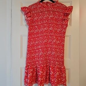 French Connection Women's Printed Ruffled Mini Dresd sz xl